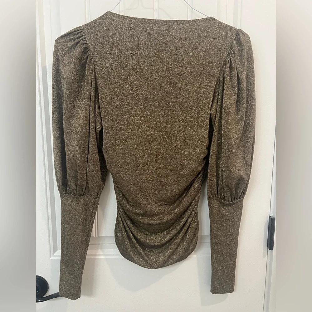 Nicole Miller Metallic Gold Blouse - Picture 6 of 7